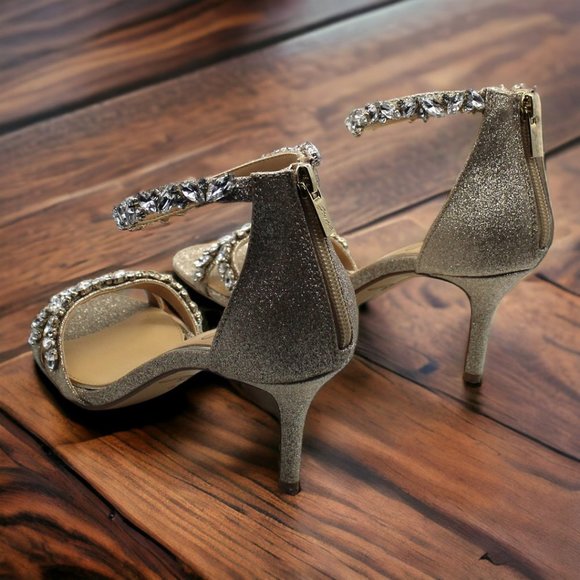 Jewel Badgley Mischka Caroline Embellished Ankle-Strap Evening Sandals (size 6.5 - Picture 4 of 7